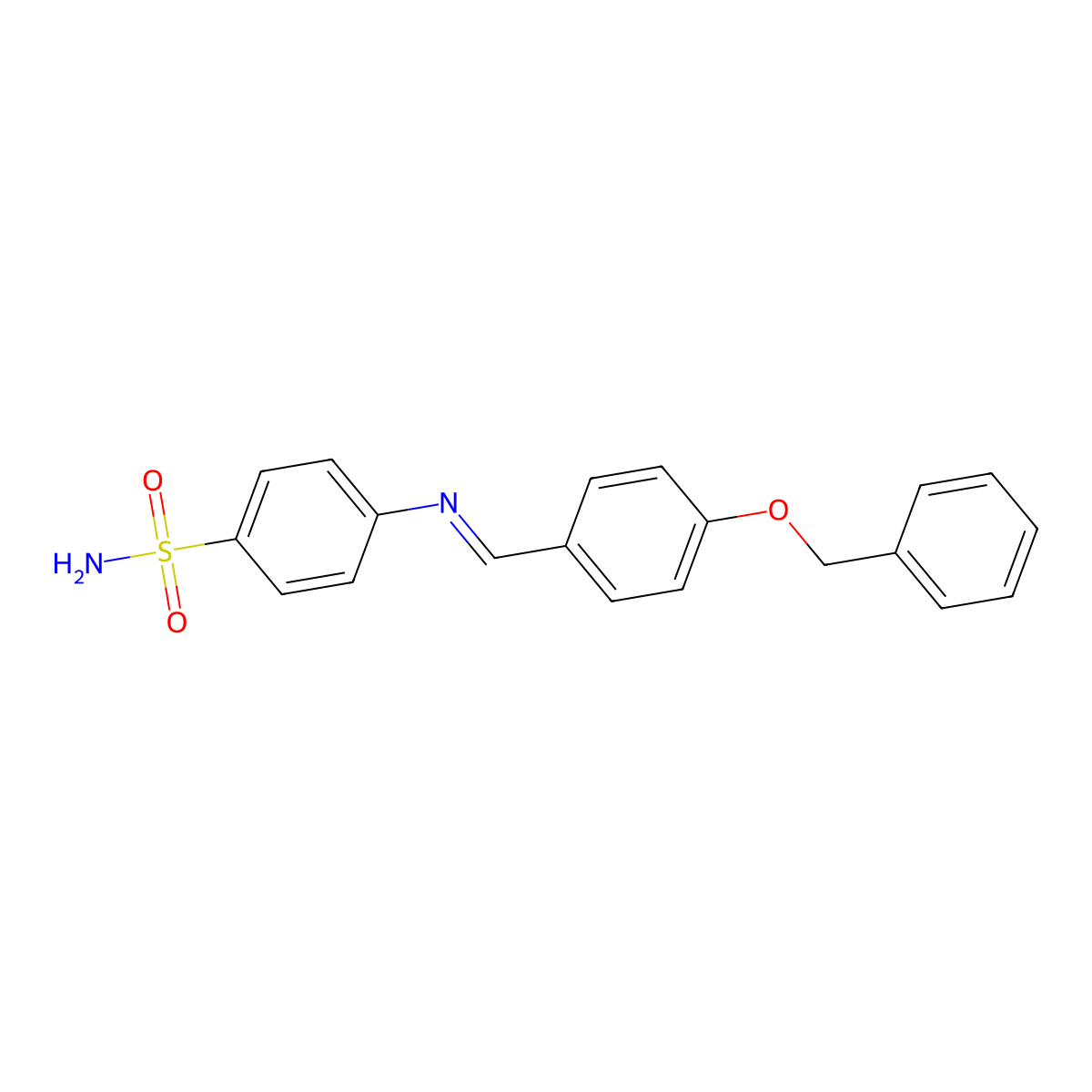 (E)-4-((4-(benzyloxy)benzylidene)amino)benzenesulfonamide molecular structure, CAS 303059-06-5