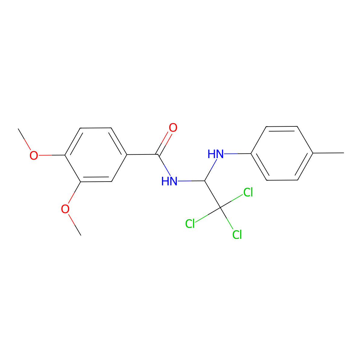 3,4-Dimethoxy-N-(2,2,2-trichloro-1-(4-toluidino)ethyl)benzamide molecular structure, CAS 303059-14-5