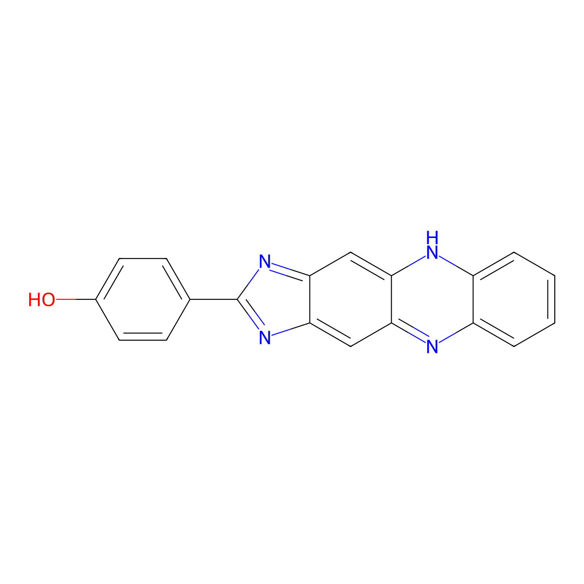 4-(1H-Imidazo(4,5-B)phenazin-2-YL)phenol molecular structure, CAS 303059-19-0