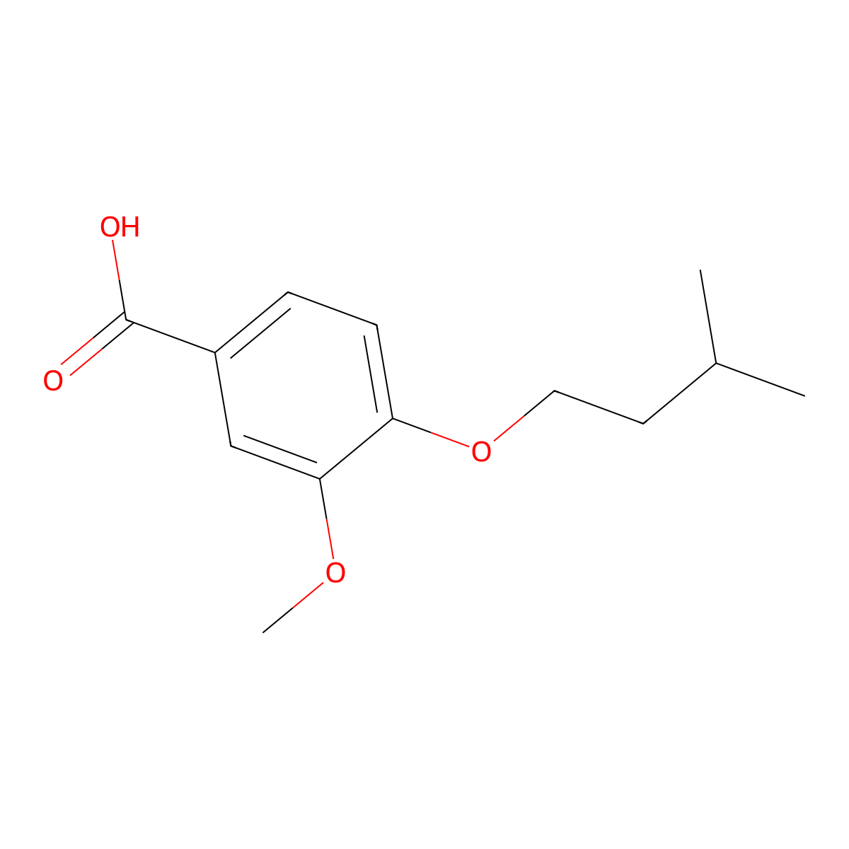 4-(Isopentyloxy)-3-methoxybenzoic acid molecular structure, CAS 303059-32-7