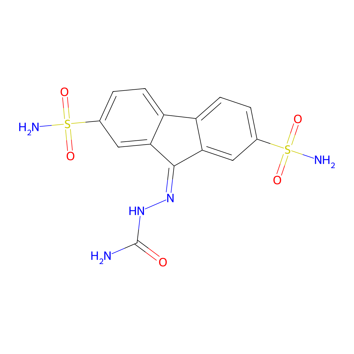 [(2,7-Disulfamoylfluoren-9-ylidene)amino]urea molecular structure, CAS 303059-54-3