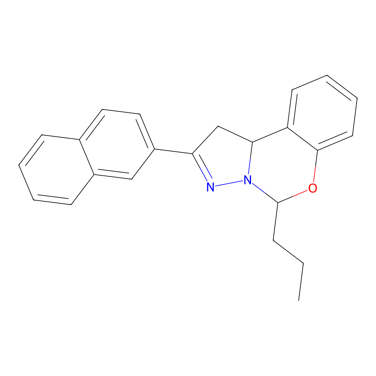 2-(2-Naphthyl)-5-propyl-1,10B-dihydropyrazolo(1,5-C)(1,3)benzoxazine molecular structure, CAS 303059-85-0