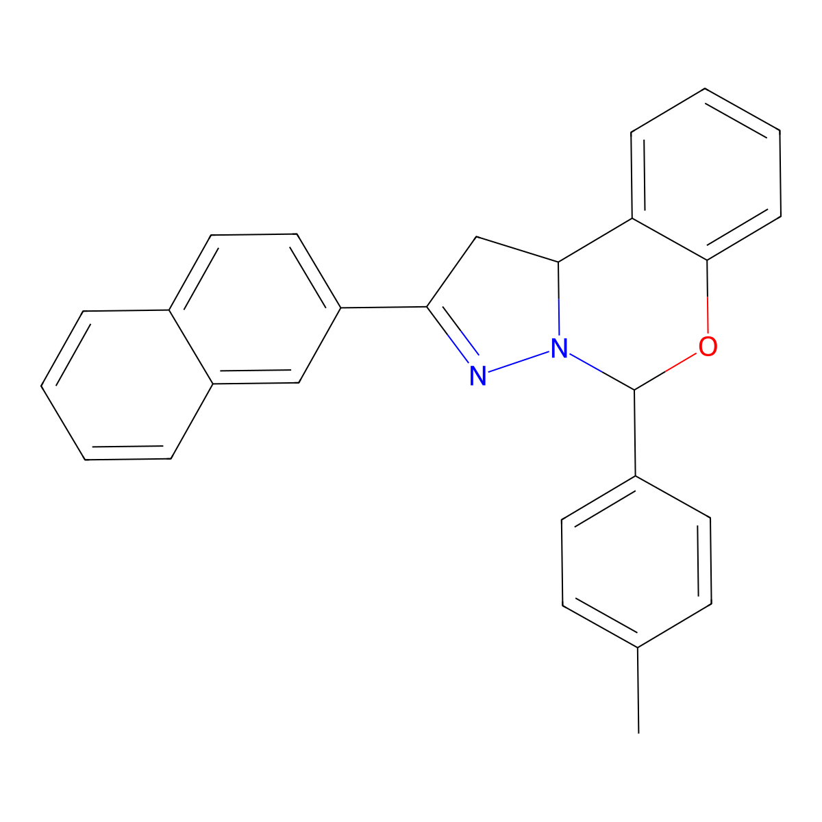 5-(4-Methylphenyl)-2-(2-naphthyl)-1,10B-dihydropyrazolo(1,5-C)(1,3)benzoxazine molecular structure, CAS 303060-03-9