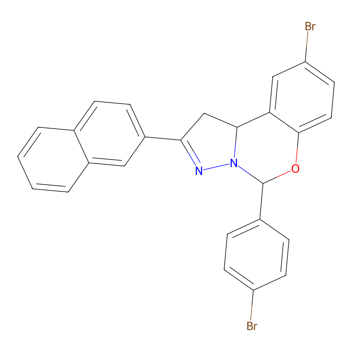 9-BR-5-(4-BR-Phenyl)-2-(2-naphthyl)-1,10B-dihydropyrazolo(1,5-C)(1,3)benzoxazine molecular structure, CAS 303060-13-1