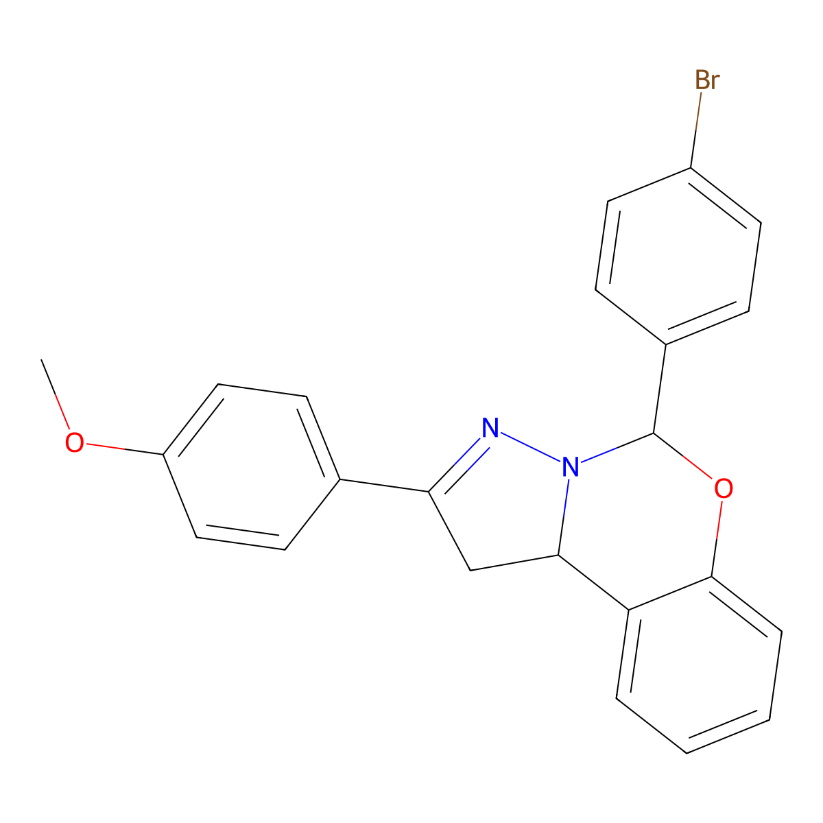 5-(4-BR-Phenyl)-2-(4-methoxyphenyl)-1,10B-dihydropyrazolo(1,5-C)(1,3)benzoxazine molecular structure, CAS 303060-81-3