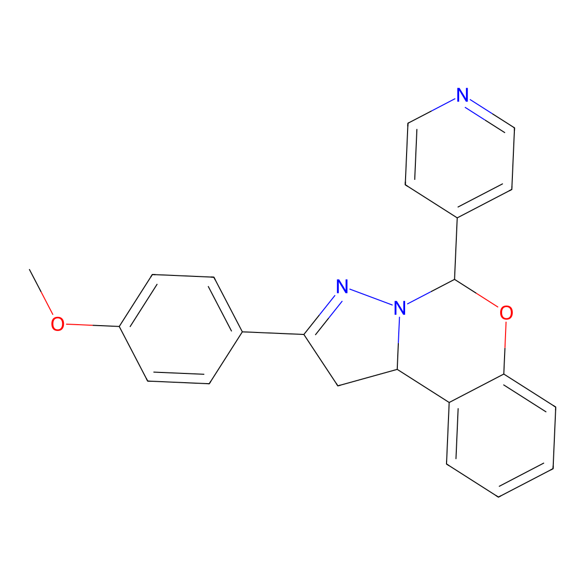 2-(4-Methoxyphenyl)-5-(4-pyridinyl)-1,10B-dihydropyrazolo(1,5-C)(1,3)benzoxazine molecular structure, CAS 303060-83-5