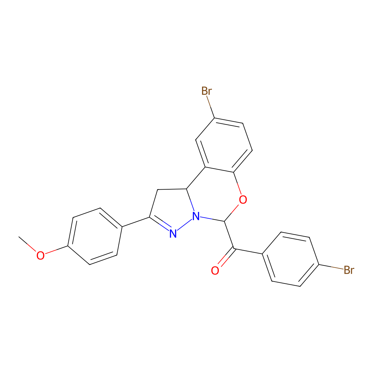 [9-Bromo-2-(4-methoxyphenyl)-1,10B-dihydropyrazolo[1,5-C][1,3]benzoxazin-5-YL](4-bromophenyl)methanone molecular structure, CAS 303060-98-2