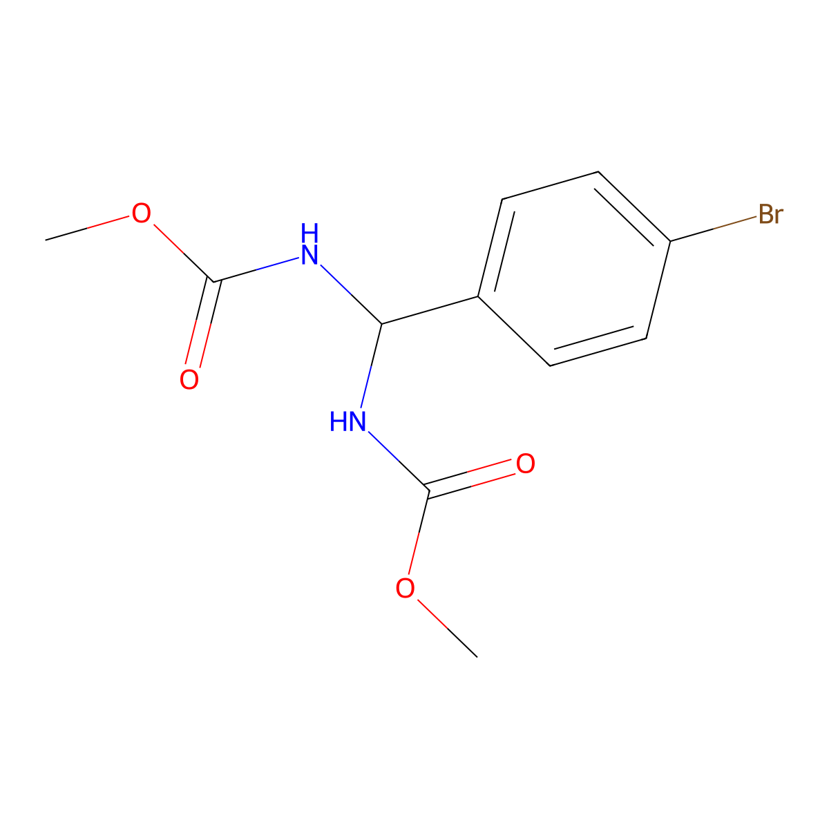 methyl N-[(4-bromophenyl)[(methoxycarbonyl)amino]methyl]carbamate molecular structure, CAS 303061-58-7