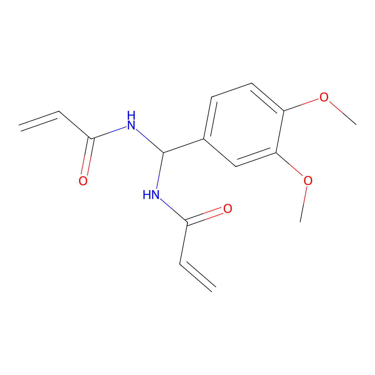 N,N'-[(3,4-dimethoxyphenyl)methanediyl]bisprop-2-enamide molecular structure, CAS 303061-63-4