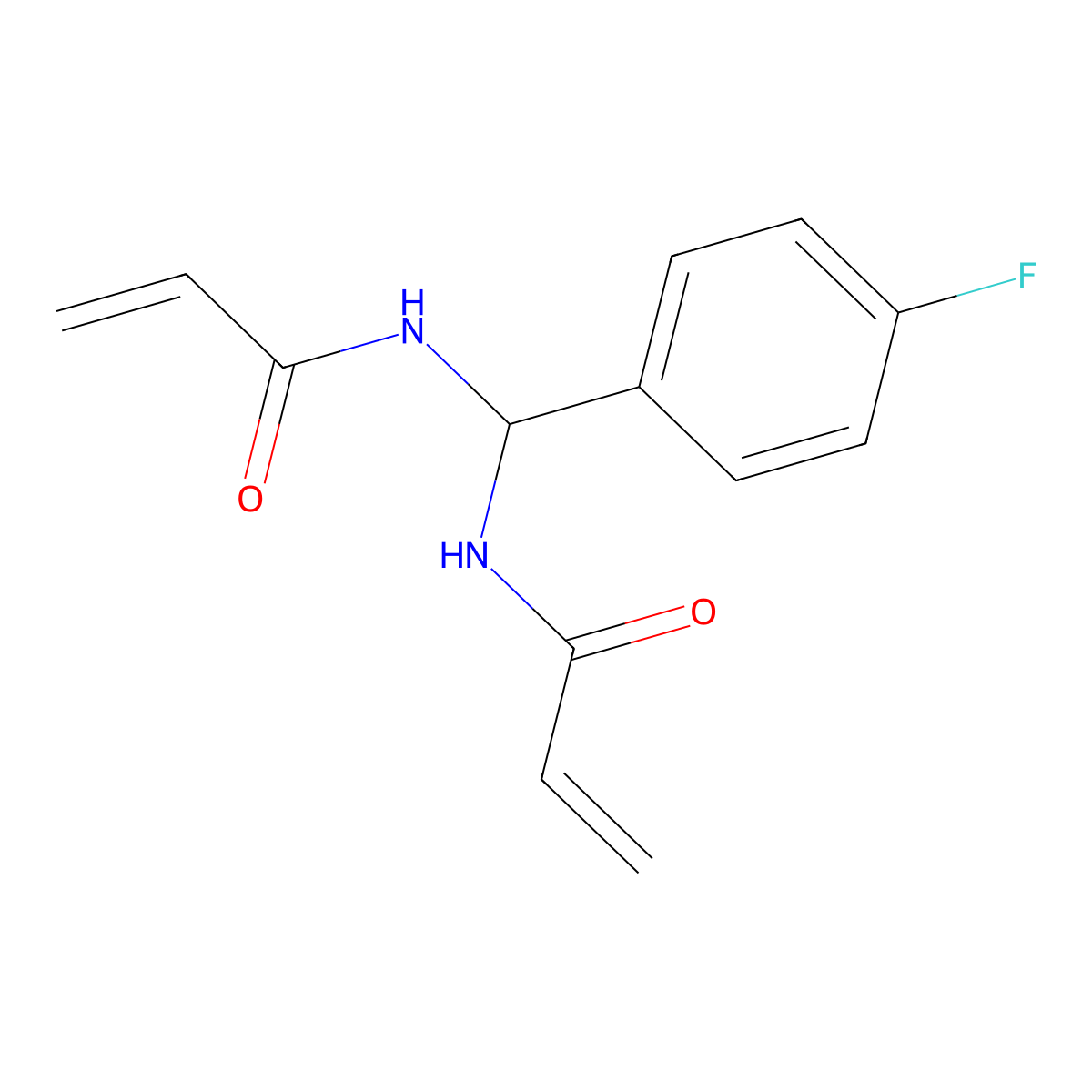 N-((Acryloylamino)(4-fluorophenyl)methyl)acrylamide molecular structure, CAS 303061-65-6