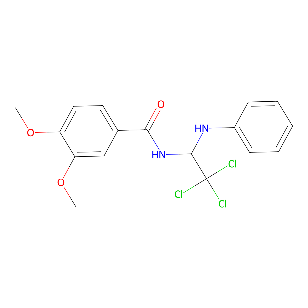 N-(1-Anilino-2,2,2-trichloroethyl)-3,4-dimethoxybenzamide molecular structure, CAS 303061-67-8