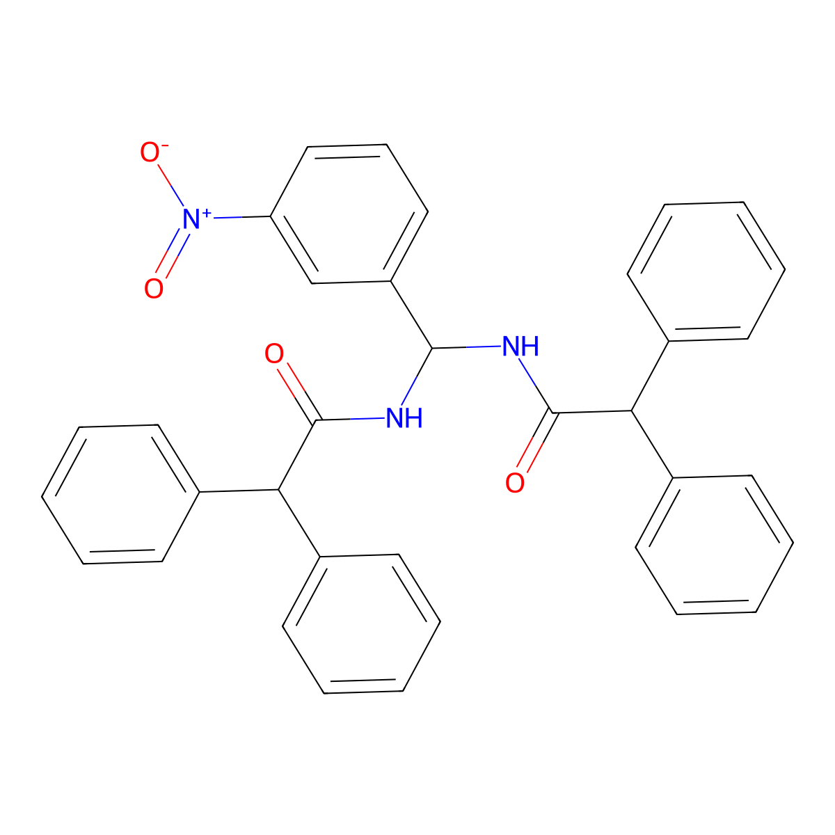 N-(((Diphenylacetyl)amino)(3-nitrophenyl)methyl)-2,2-diphenylacetamide molecular structure, CAS 303061-68-9