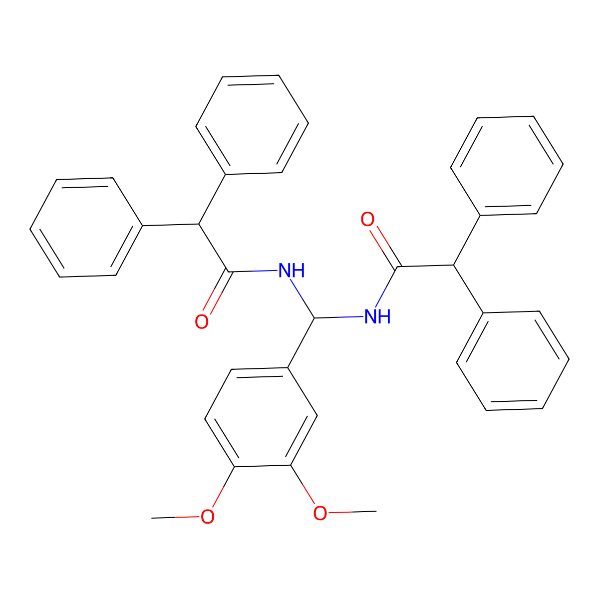 N-((3,4-Dimethoxyphenyl)((diphenylacetyl)amino)methyl)-2,2-diphenylacetamide molecular structure, CAS 303061-69-0