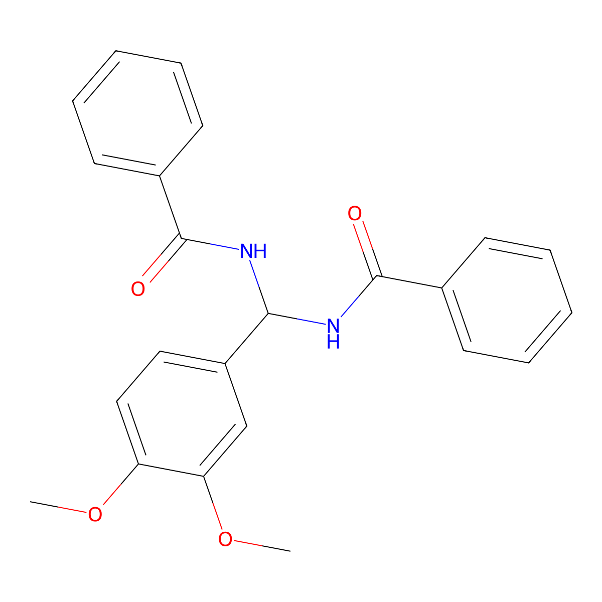 N-((Benzoylamino)(3,4-dimethoxyphenyl)methyl)benzamide molecular structure, CAS 303061-76-9