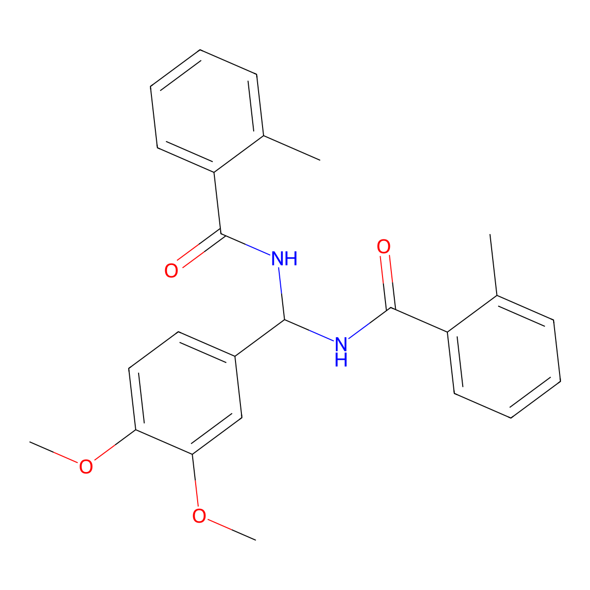 N-((3,4-Dimethoxyphenyl)((2-methylbenzoyl)amino)methyl)-2-methylbenzamide molecular structure, CAS 303061-77-0