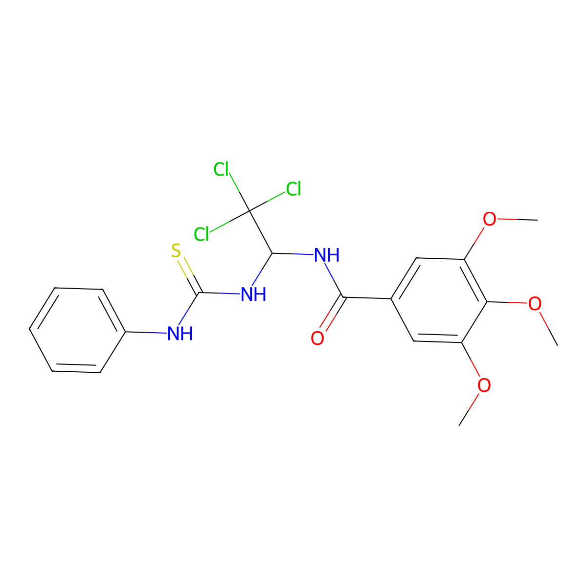 N-(1-((Anilinocarbothioyl)amino)-2,2,2-trichloroethyl)-3,4,5-trimethoxybenzamide molecular structure, CAS 303062-48-8