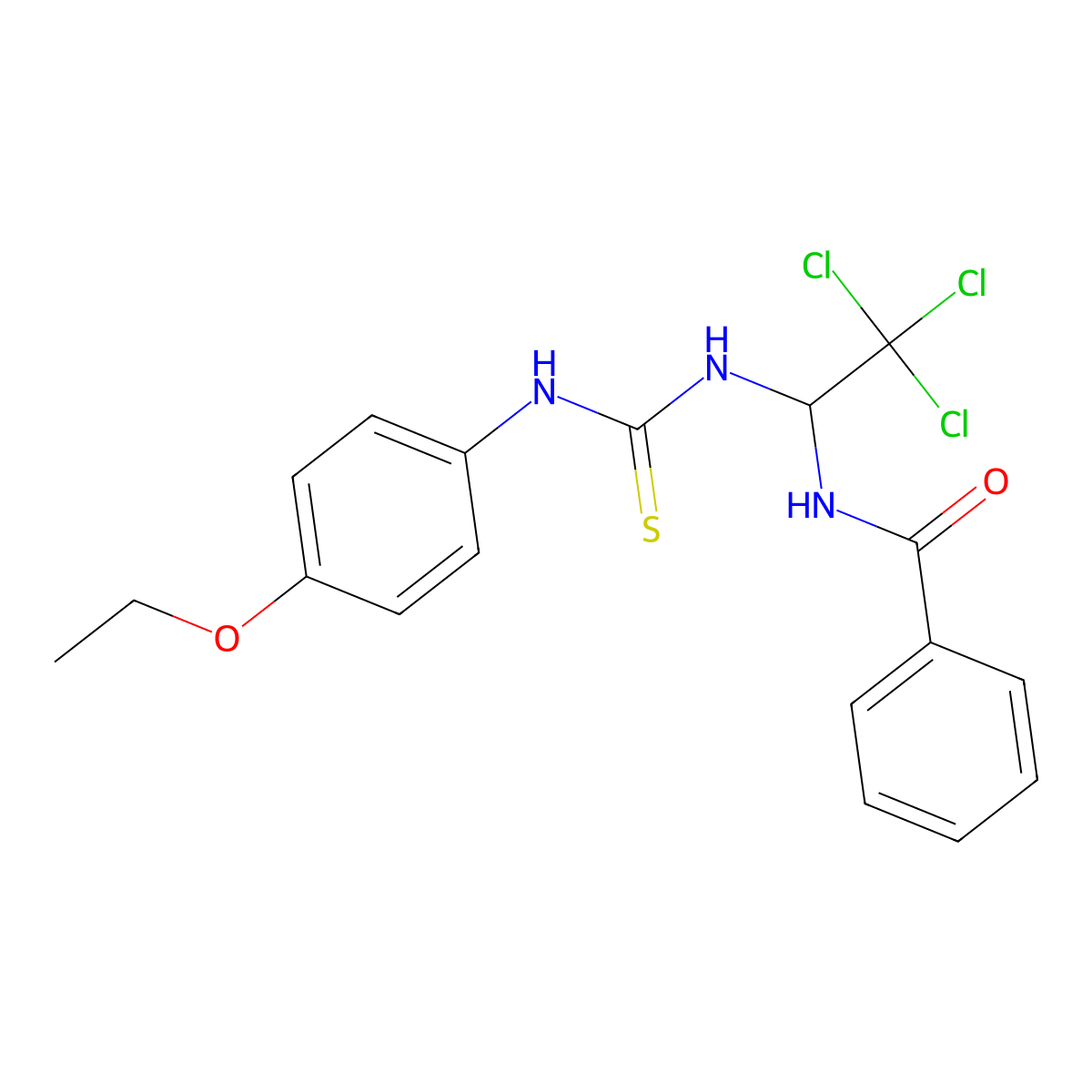 N-(2,2,2-Trichloro-1-(((4-ethoxyanilino)carbothioyl)amino)ethyl)benzamide molecular structure, CAS 303062-54-6