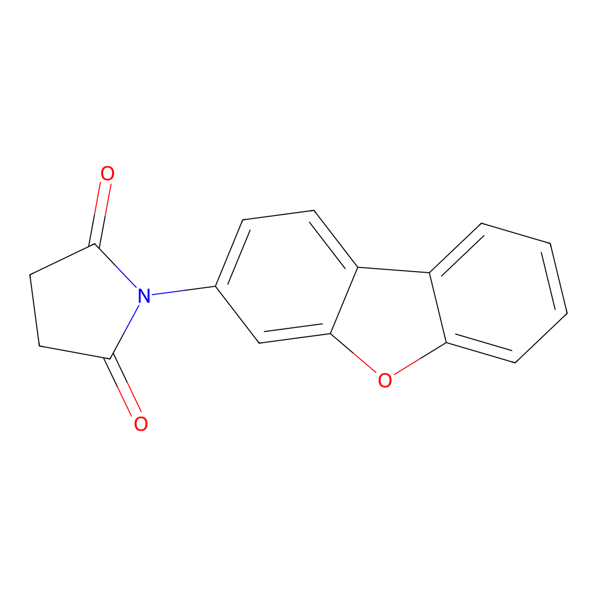 1-Dibenzofuran-3-ylpyrrolidine-2,5-dione molecular structure, CAS 303062-57-9