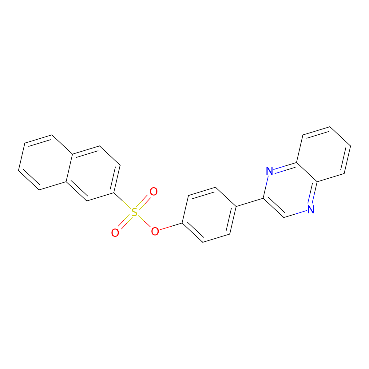 (4-Quinoxalin-2-ylphenyl) naphthalene-2-sulfonate molecular structure, CAS 303062-66-0