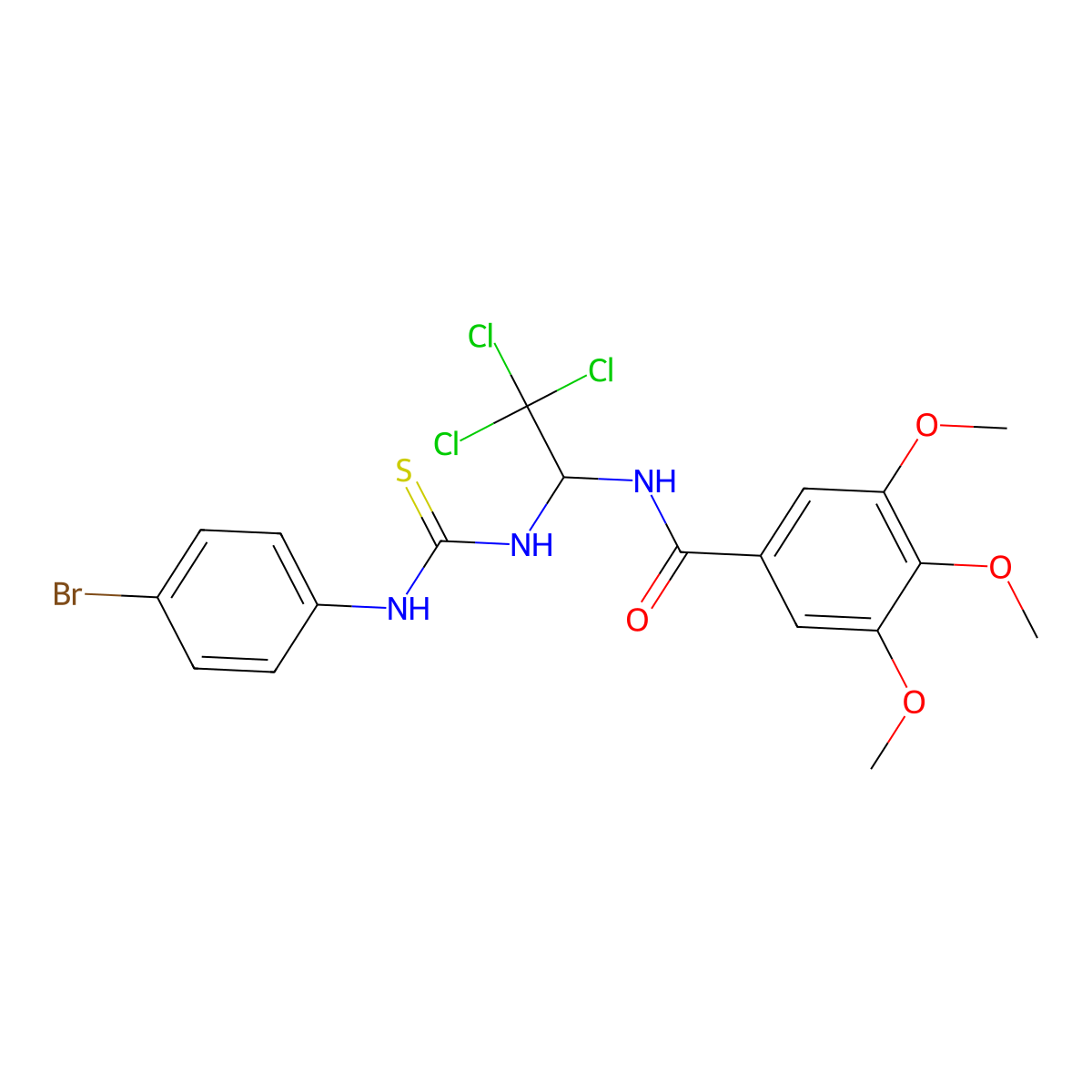 N-(1-(((4-Bromoanilino)carbothioyl)amino)-2,2,2-trichloroethyl)-3,4,5-trimethoxybenzamide molecular structure, CAS 303062-85-3