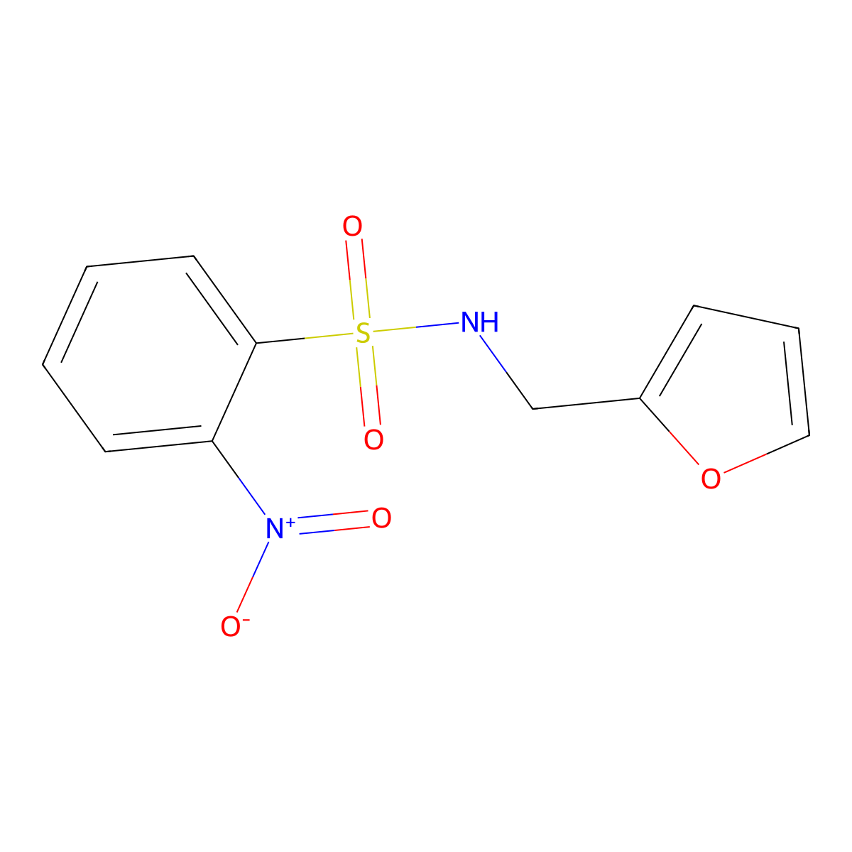N-(furan-2-ylmethyl)-2-nitrobenzenesulfonamide molecular structure, CAS 303063-01-6