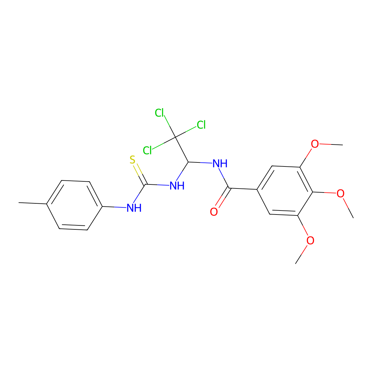 3,4,5-Trimethoxy-N(2,2,2-trichloro-1-((4-toluidinocarbothioyl)amino)ET)benzamide molecular structure, CAS 303063-18-5