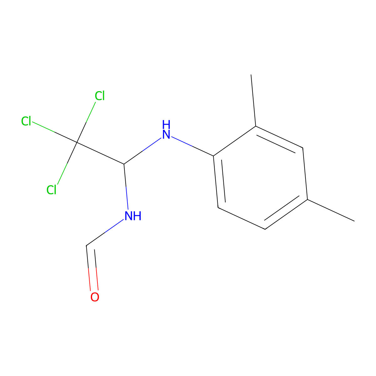 2,2,2-Trichloro-1-(2,4-dimethylanilino)ethylformamide molecular structure, CAS 303063-42-5