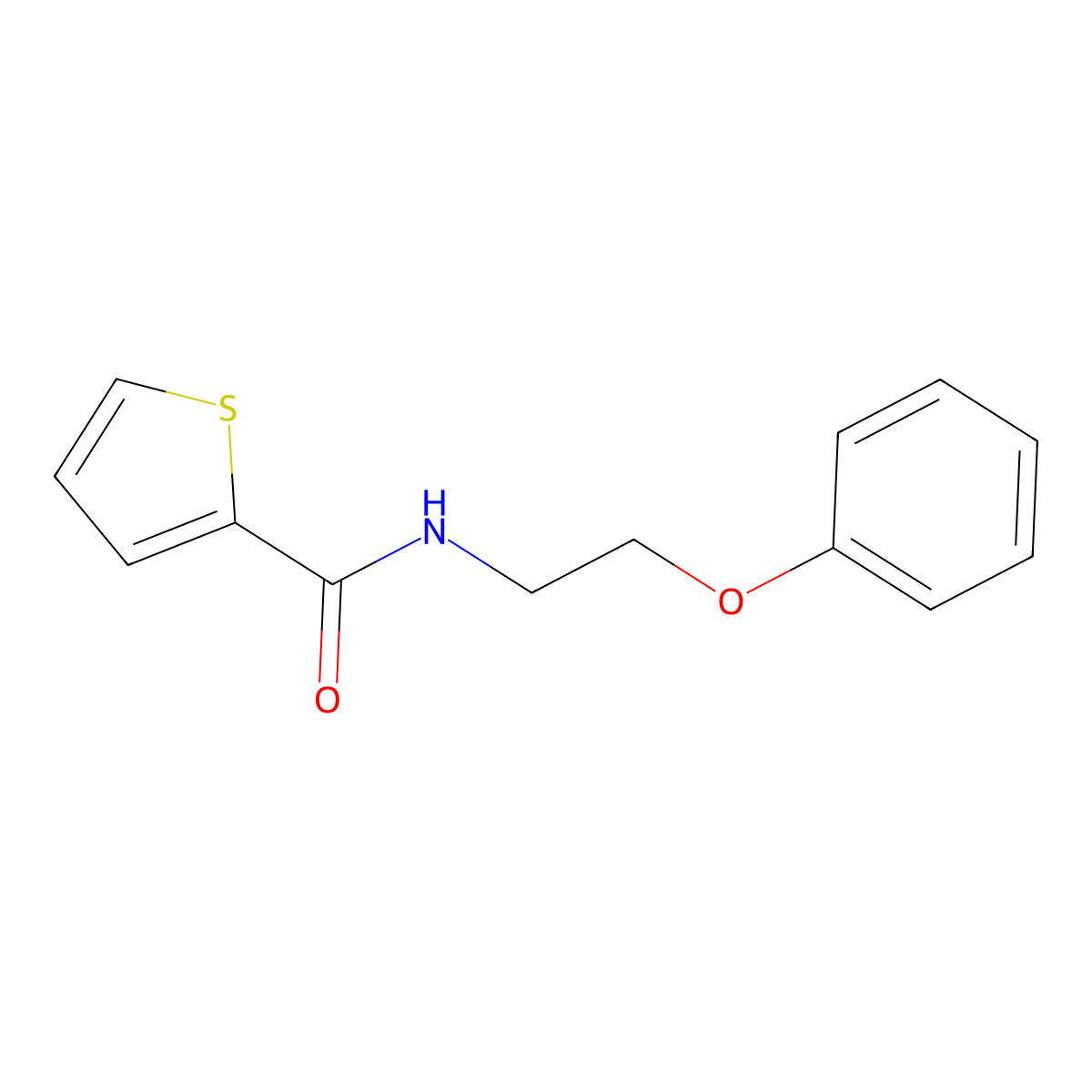 N-(2-phenoxyethyl)thiophene-2-carboxamide molecular structure, CAS 303064-30-4
