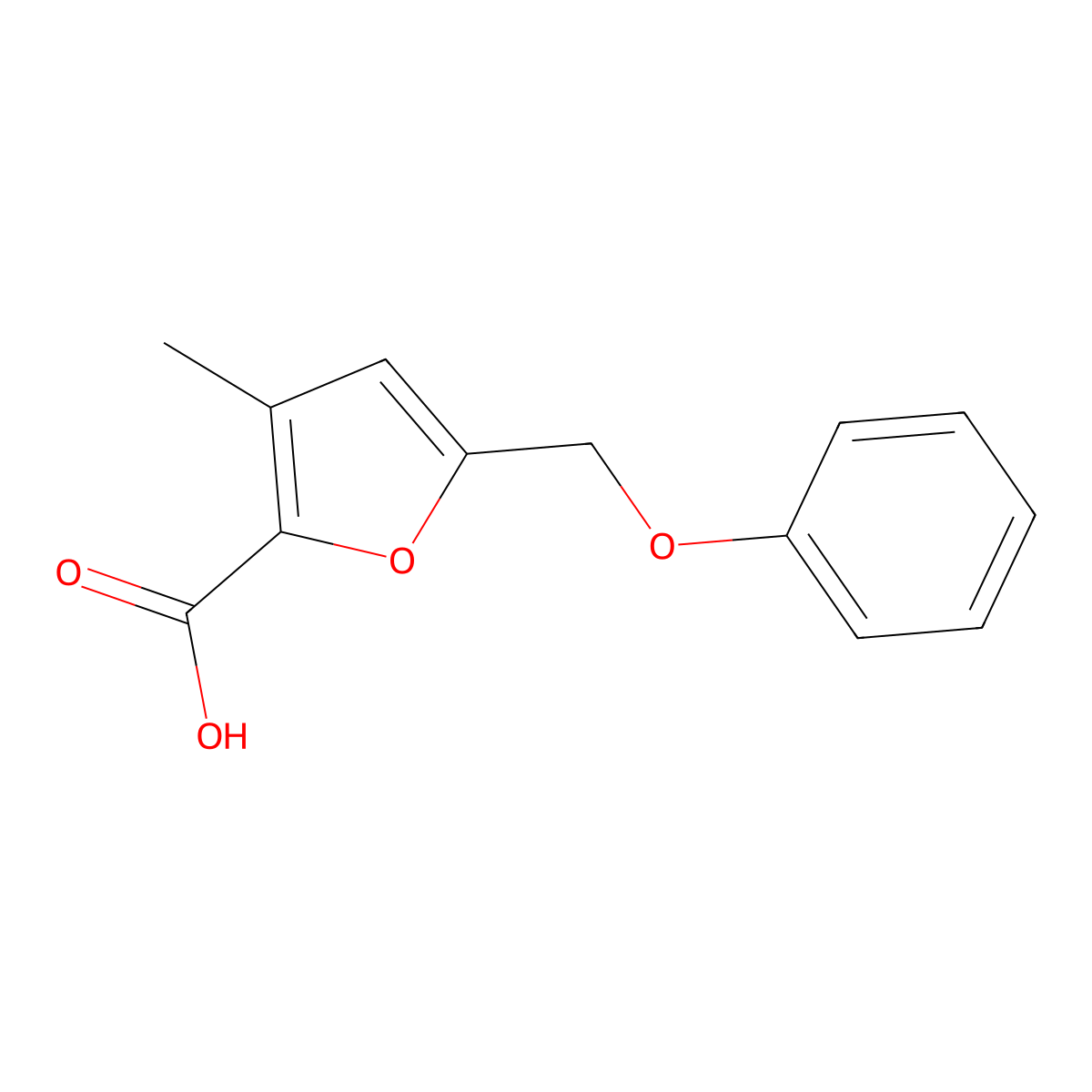 3-Methyl-5-(phenoxymethyl)furan-2-carboxylic acid molecular structure, CAS 303064-47-3