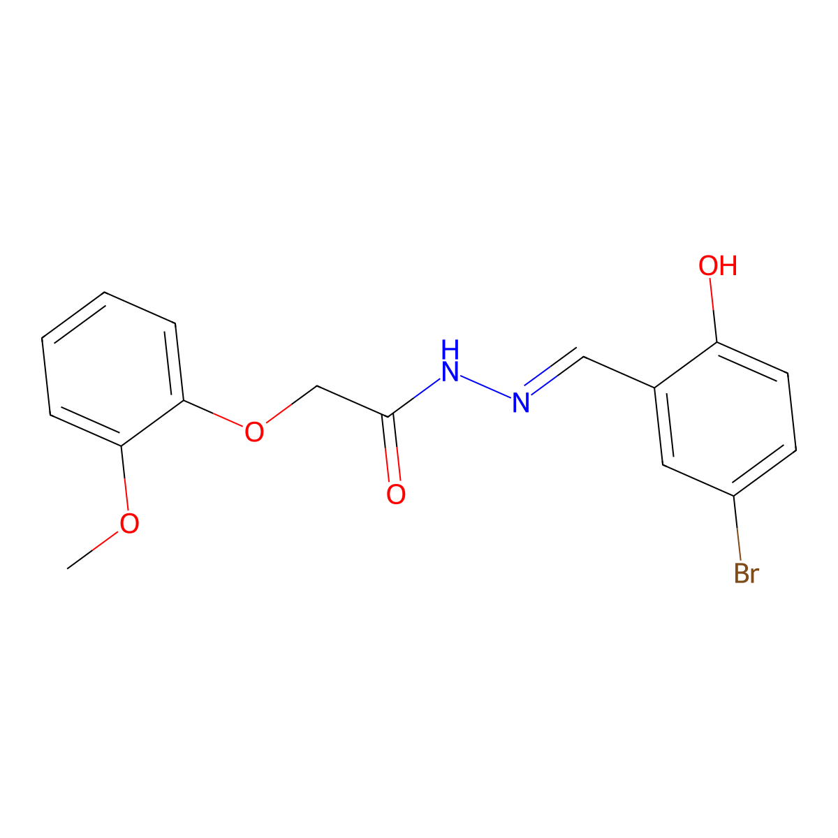 2-(2-Methoxyphenoxy)acetic acid 2-((5-bromo-2-hydroxyphenyl)methylene)hydrazide molecular structure, CAS 303064-48-4