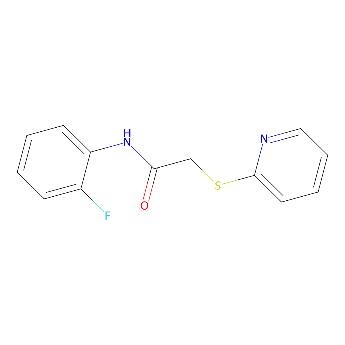 N-(2-fluorophenyl)-2-pyridin-2-ylsulfanylacetamide molecular structure, CAS 303064-88-2
