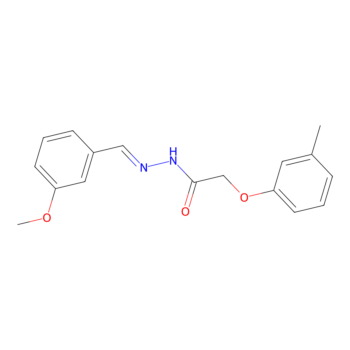 2-(3-Methylphenoxy)acetic acid 2-((3-methoxyphenyl)methylene)hydrazide molecular structure, CAS 303065-18-1