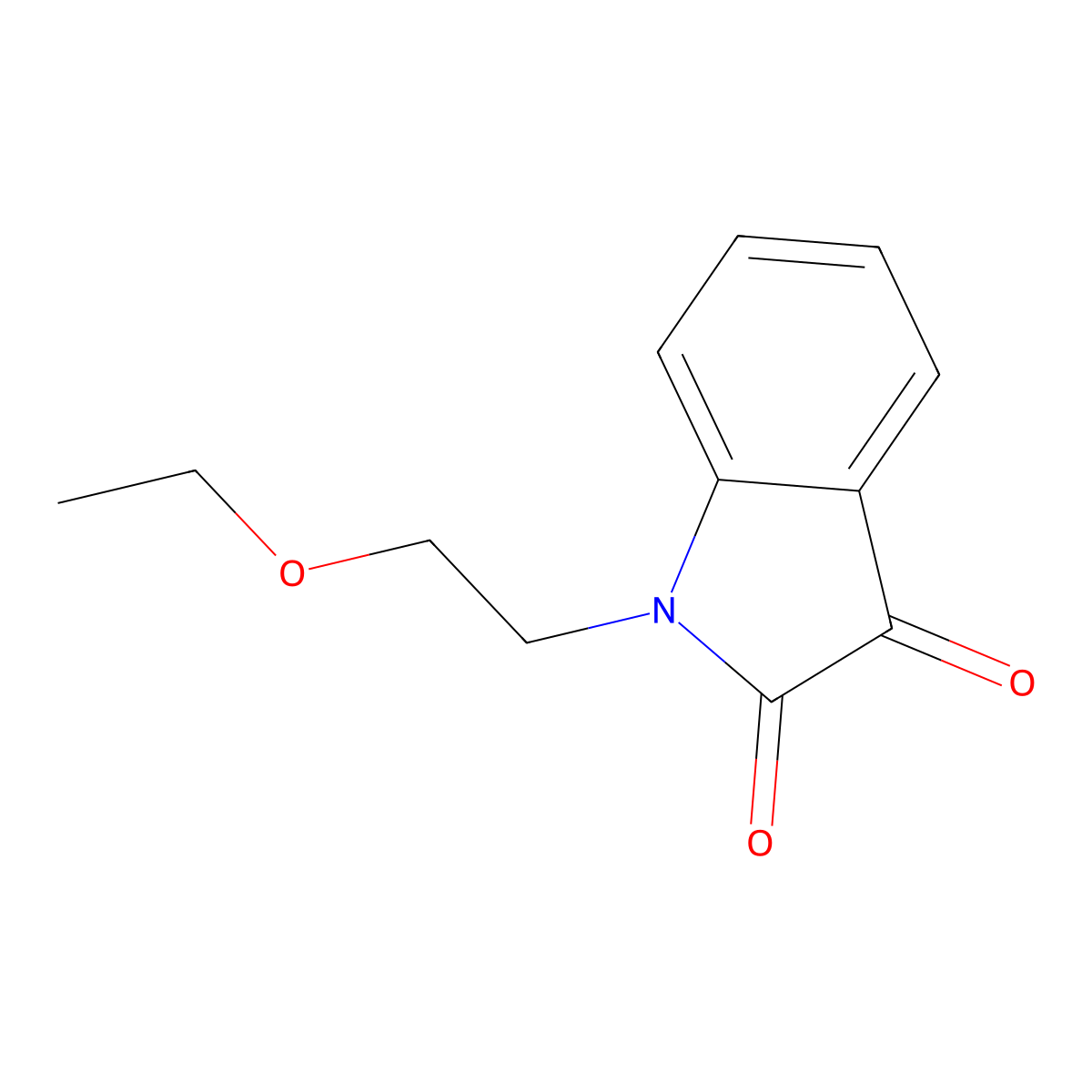 1-(2-ethoxyethyl)-1H-indole-2,3-dione molecular structure, CAS 303065-45-4