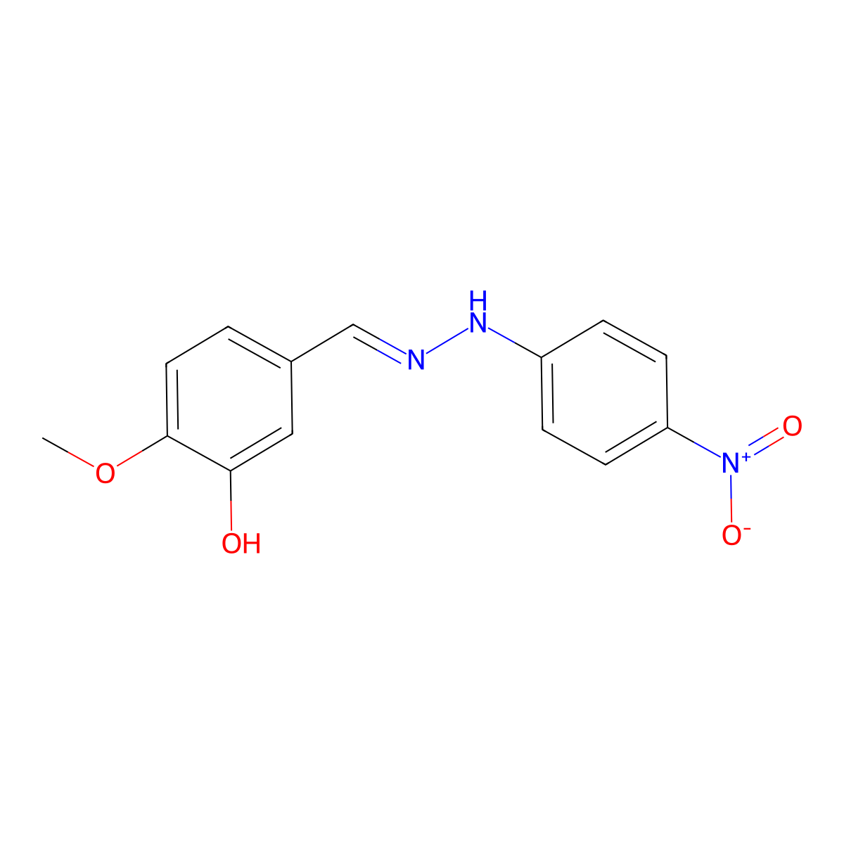 3-Hydroxy-4-methoxybenzaldehyde (4-nitrophenyl)hydrazone molecular structure, CAS 303065-71-6