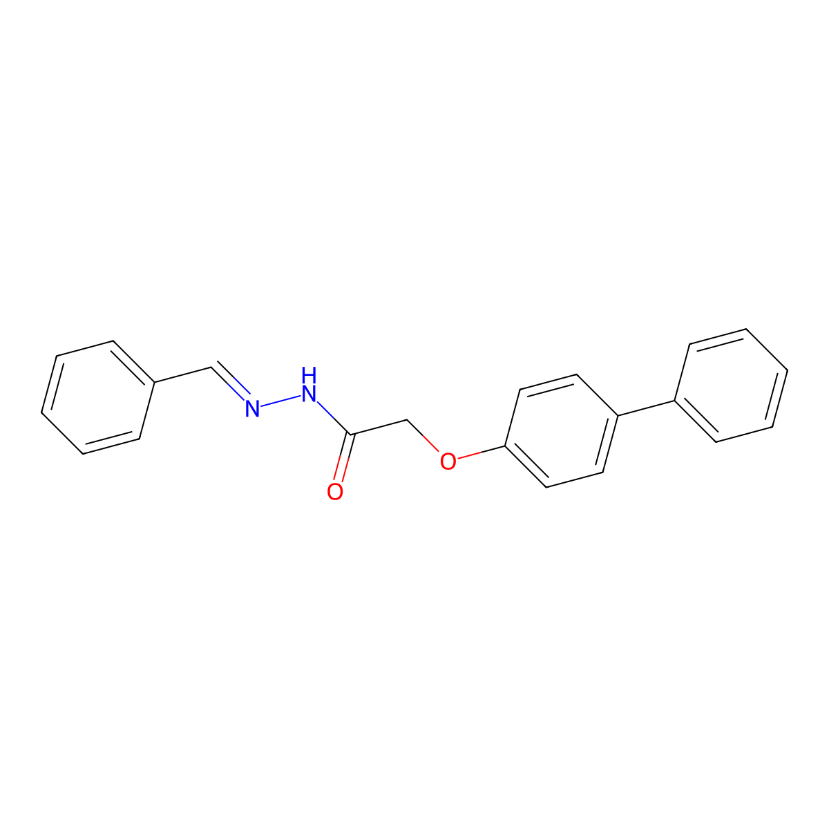 N'-Benzylidene-2-((1,1'-biphenyl)-4-yloxy)acetohydrazide molecular structure, CAS 303065-96-5