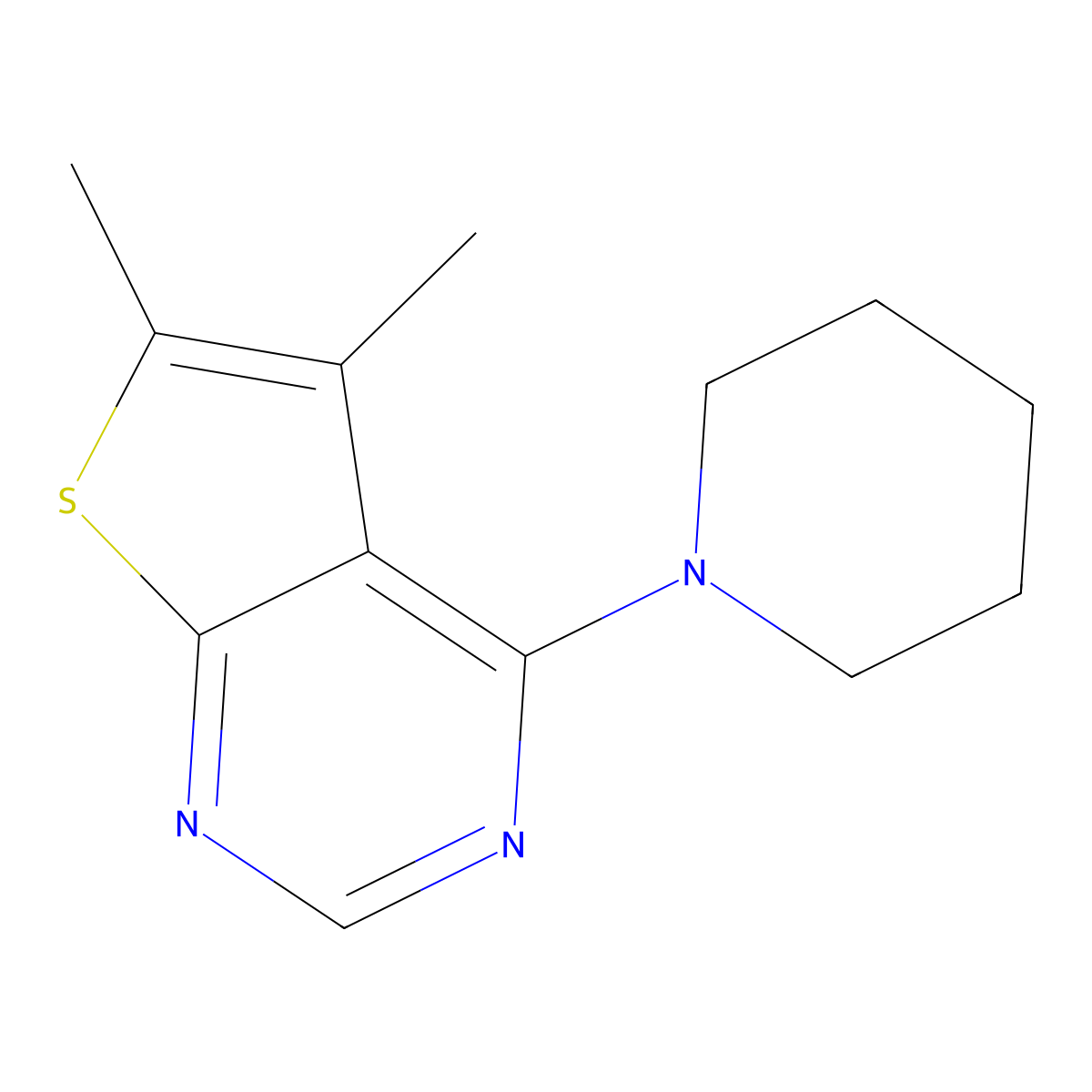 5,6-Dimethyl-4-piperidin-1-ylthieno[2,3-d]pyrimidine molecular structure, CAS 303065-98-7