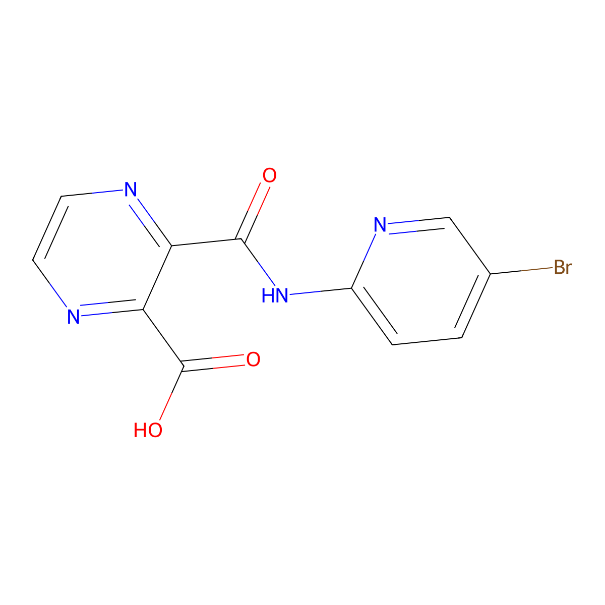 3-(((5-Bromo-2-pyridinyl)amino)carbonyl)-2-pyrazinecarboxylic acid molecular structure, CAS 303066-15-1