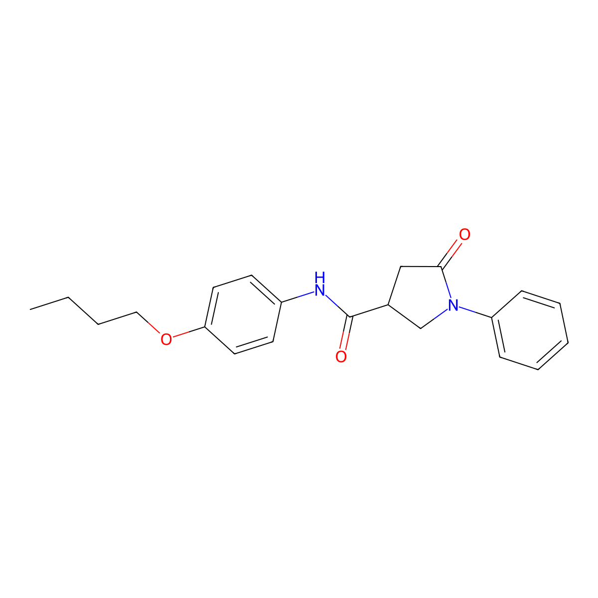 N-(4-butoxyphenyl)-5-oxo-1-phenylpyrrolidine-3-carboxamide molecular structure, CAS 303066-73-1