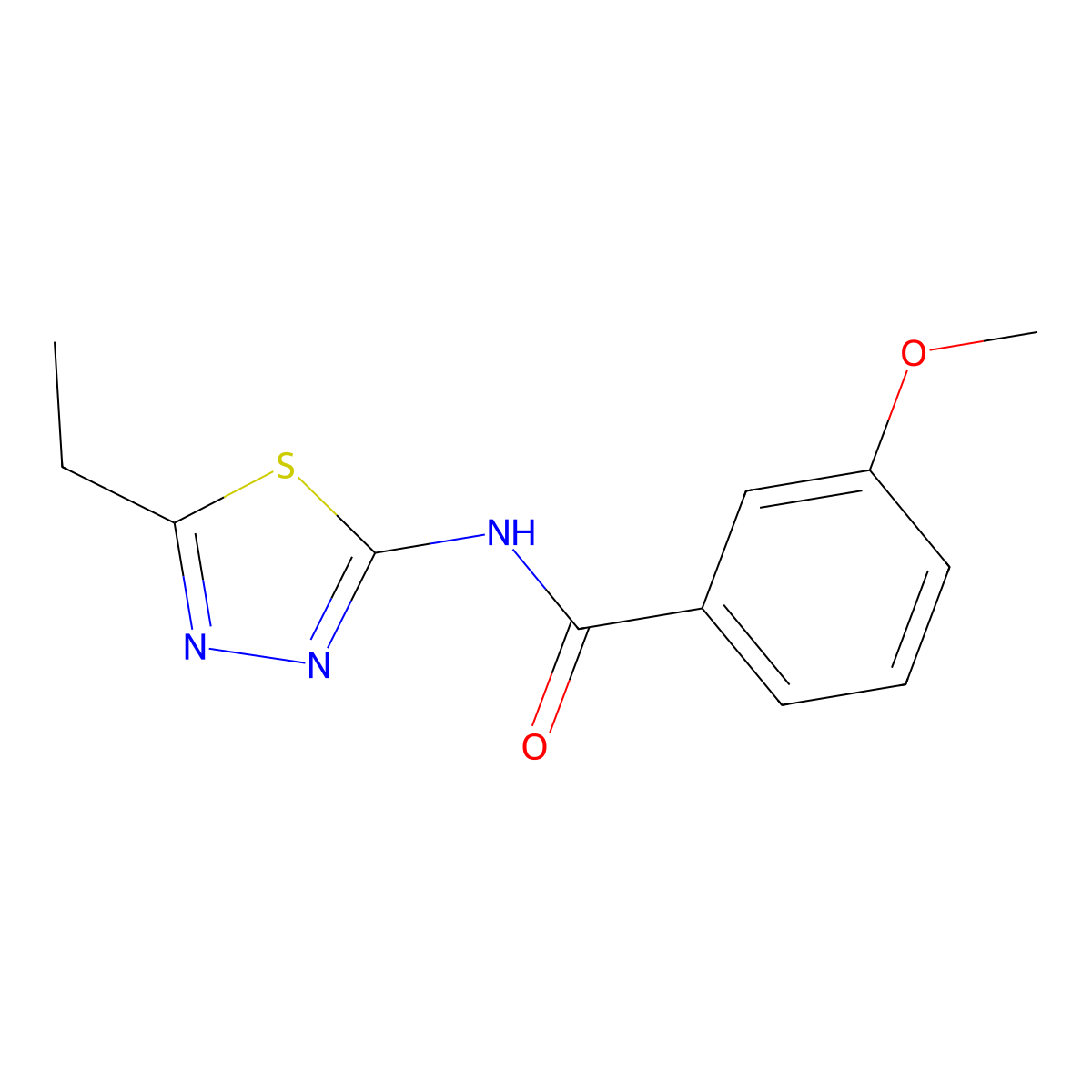 N-(5-ethyl-1,3,4-thiadiazol-2-yl)-3-methoxybenzamide molecular structure, CAS 303066-77-5