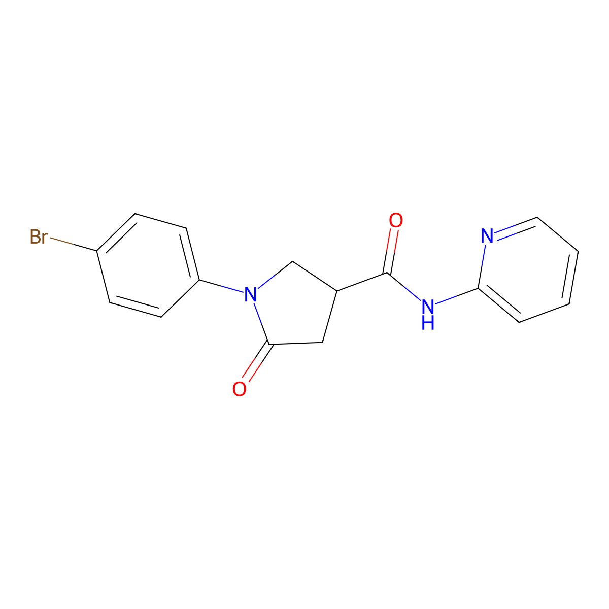 1-(4-bromophenyl)-5-oxo-N-(pyridin-2-yl)pyrrolidine-3-carboxamide molecular structure, CAS 303066-83-3
