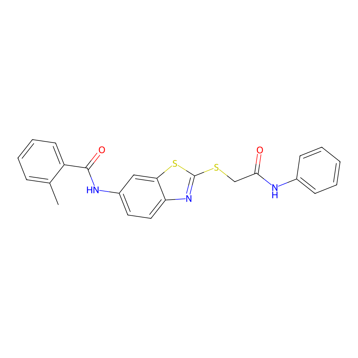 N-{2-[(2-anilino-2-oxoethyl)sulfanyl]-1,3-benzothiazol-6-yl}-2-methylbenzamide molecular structure, CAS 303066-86-6