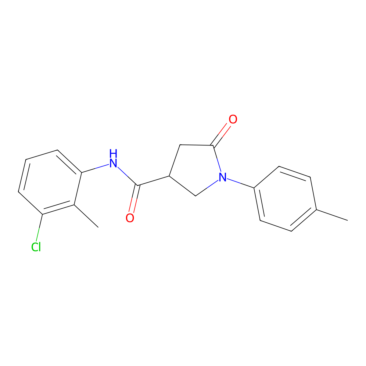 N-(3-chloro-2-methylphenyl)-1-(4-methylphenyl)-5-oxopyrrolidine-3-carboxamide molecular structure, CAS 303067-14-3
