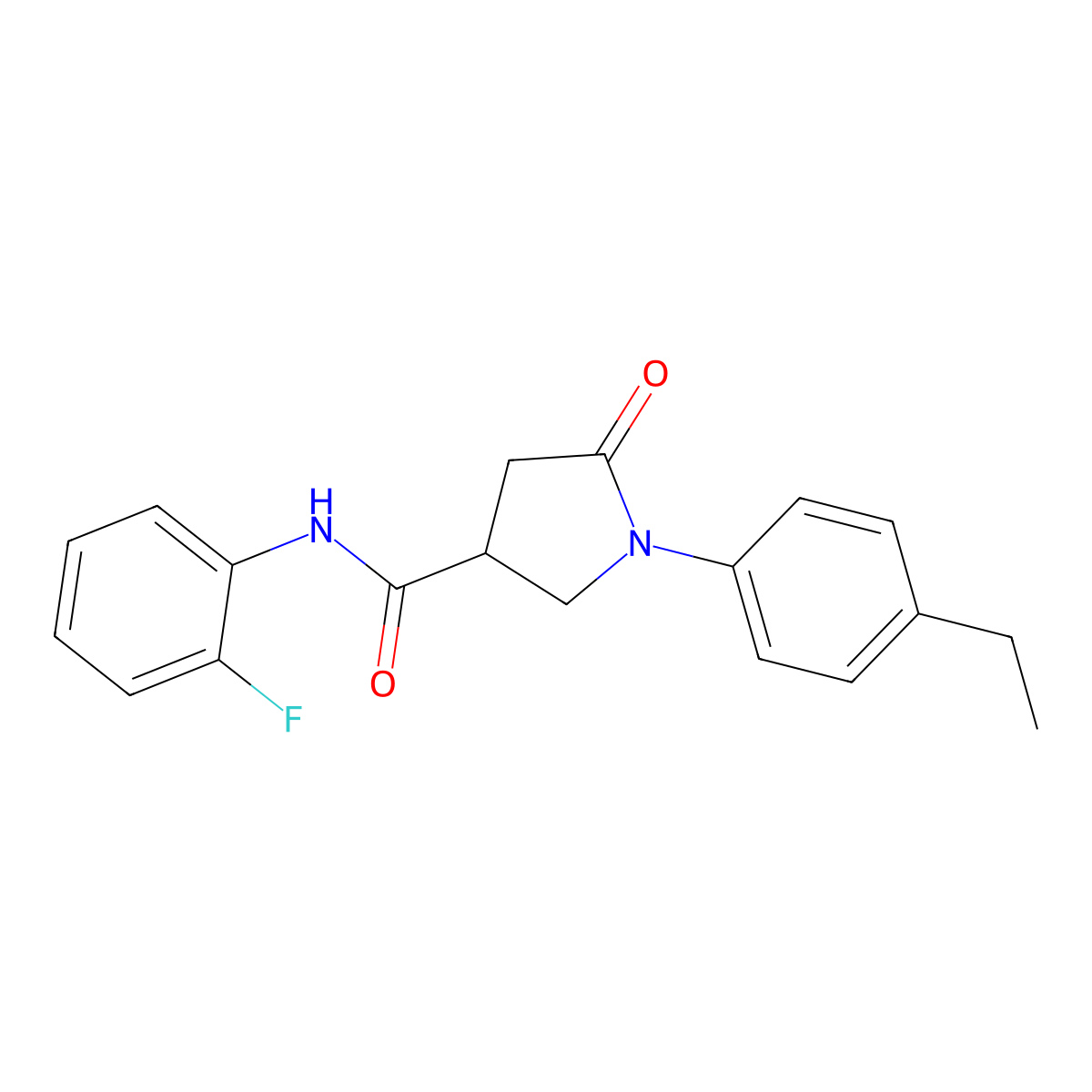 1-(4-ethylphenyl)-N-(2-fluorophenyl)-5-oxopyrrolidine-3-carboxamide molecular structure, CAS 303067-19-8