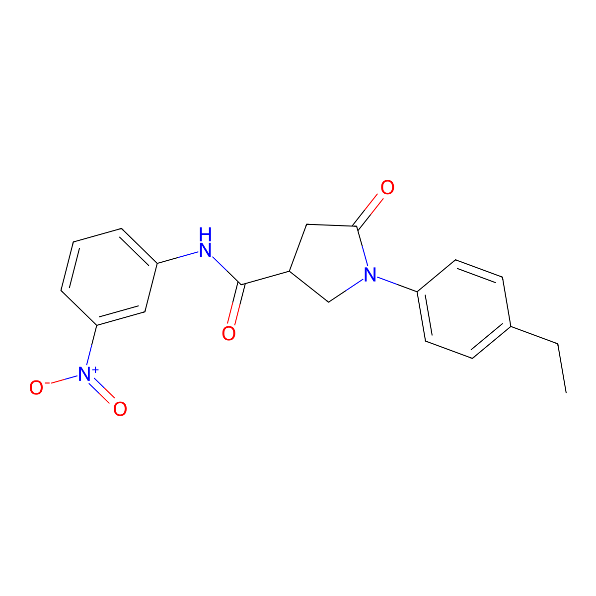 1-(4-ethylphenyl)-N-(3-nitrophenyl)-5-oxopyrrolidine-3-carboxamide molecular structure, CAS 303067-21-2