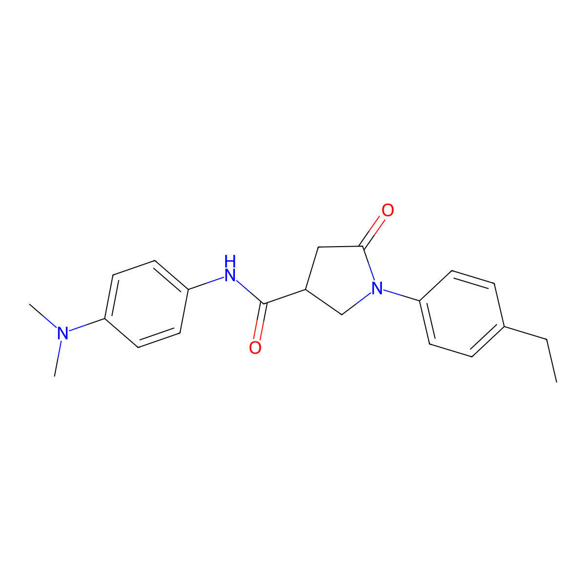 N-[4-(dimethylamino)phenyl]-1-(4-ethylphenyl)-5-oxopyrrolidine-3-carboxamide molecular structure, CAS 303067-38-1