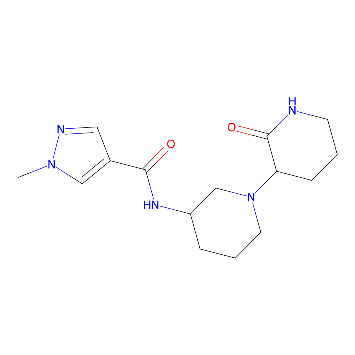 1-methyl-N-{2-oxo-[1,3-bipiperidin]-3-yl}-1H-pyrazole-4-carboxamide molecular structure, CAS 3030725-61-9