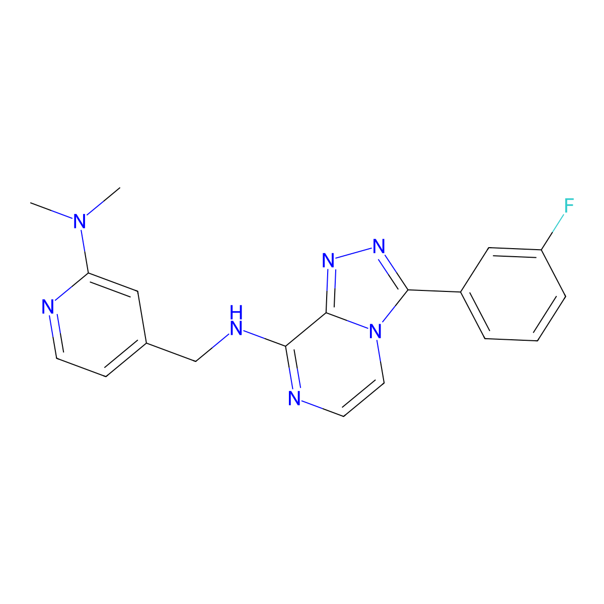 4-({[3-(3-fluorophenyl)-[1,2,4]triazolo[4,3-a]pyrazin-8-yl]amino}methyl)-N,N-dimethylpyridin-2-amine molecular structure, CAS 3030725-64-2