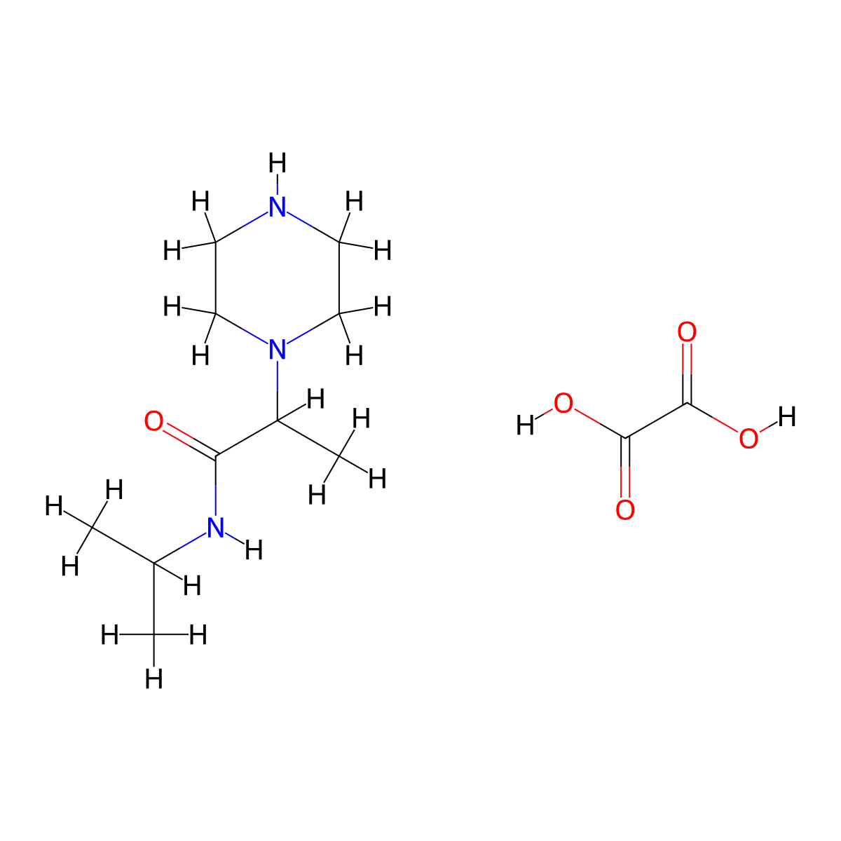 2-(piperazin-1-yl)-N-(propan-2-yl)propanamide; oxalic acid molecular structure, CAS 3030725-78-8