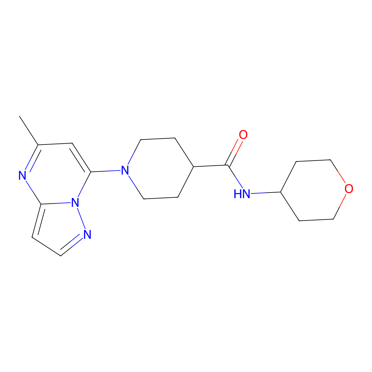 1-{5-methylpyrazolo[1,5-a]pyrimidin-7-yl}-N-(oxan-4-yl)piperidine-4-carboxamide molecular structure, CAS 3030725-92-6