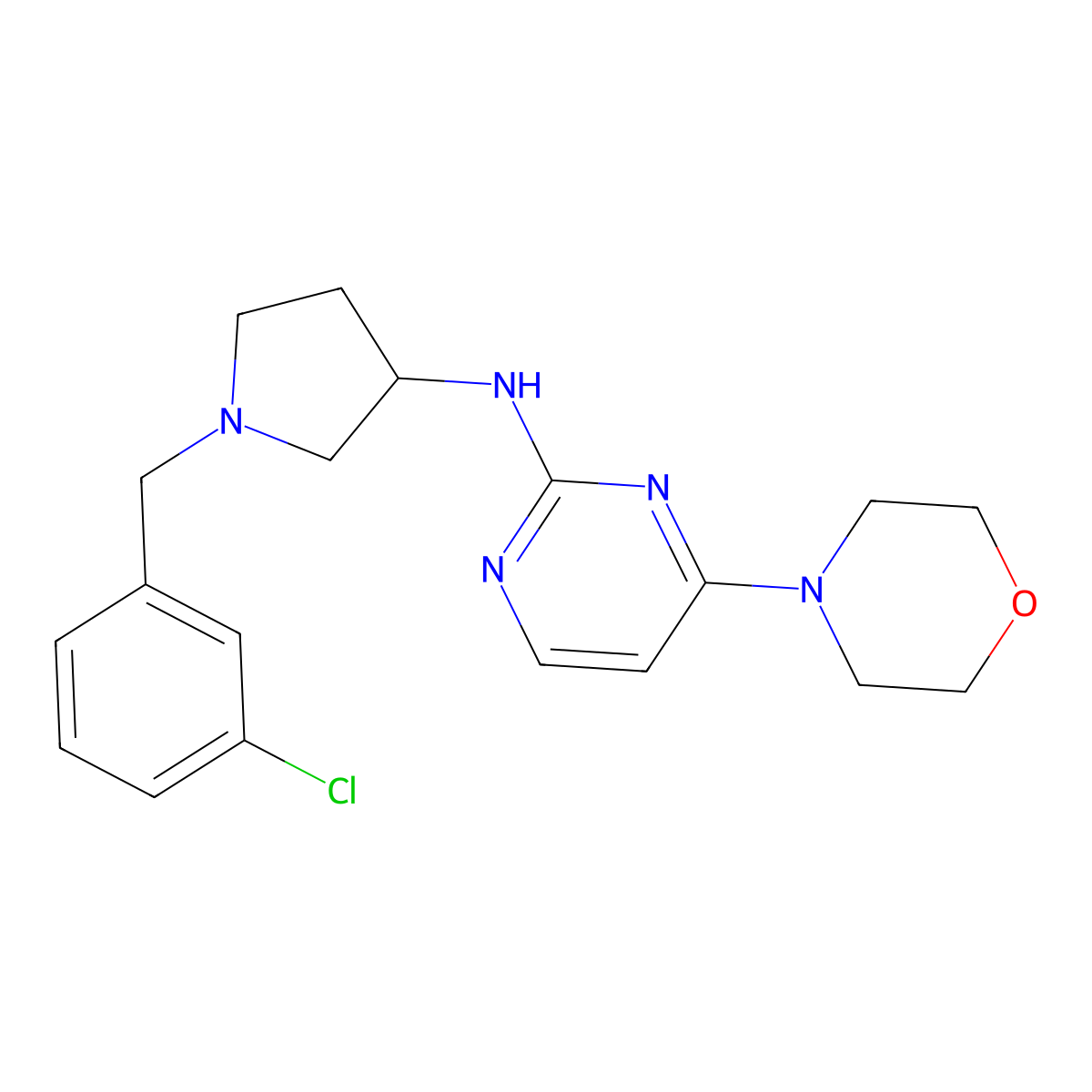 N2-{1-[(3-bromophenyl)methyl]pyrrolidin-3-yl}-N4,N4-dimethylpyrimidine-2,4-diamine molecular structure, CAS 3030726-00-9